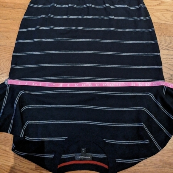 Banana Republic Large Navy w/‎ White Stripes Crewneck Pullover Sweater - Picture 7 of 10